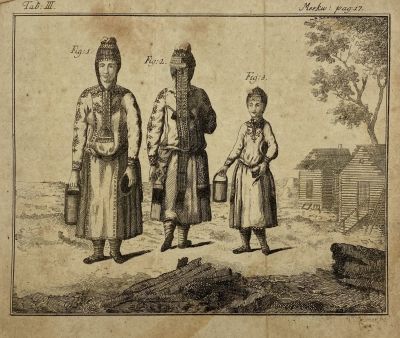 Ender Gustav Georg (1754-1824) - Чувашки в летних национальных костюмах. Бумага, офорт, 16 х 19.1 