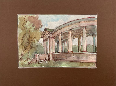 Борзенок Евгений Иванович (1947 г.р.) - Архангельское. 2003 г. Бумага, акварель, тушь, 17.9 х 27.2 