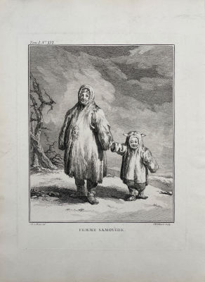 Лепренс, Жан Батист (1734–1781) - Самоеды. 1768 г. Бумага, гравюра резцом, лист - 33.4 х 24.3 см 