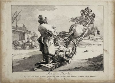 Лепренс, Жан Батист (1734–1781) - Лист из второй сюиты офортов &laquo;Русские торговцы&raquo;. 1765 г. Бумага 