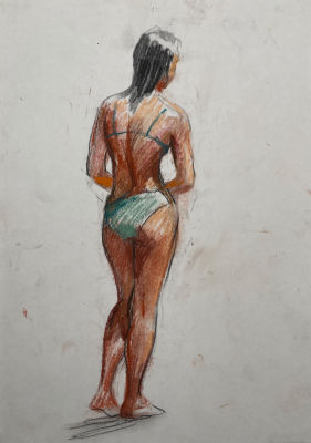 Вишняков Олег Николаевич (1935-2012) - Натурщица. Вторая половина XX в. Бумага, карандаш, пастель 