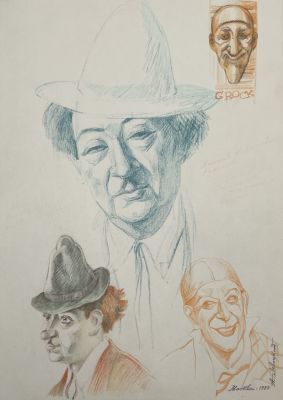 Левицкий Александр Романович (1940 г.р.) - Румянцев. 1980 г. Бумага, цветные карандаши, 29.6 х 