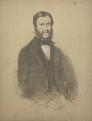 [Собрание семьи Подстаницких] Дессен, Эмиль (1808-1882) - Портрет неизвестного. 1850-е. Бумага 