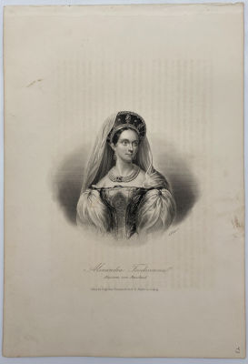 A. H. Payne - Александра Федоровна. 1850 г. Офсетная печать (?), лист 16 x 11.5 см