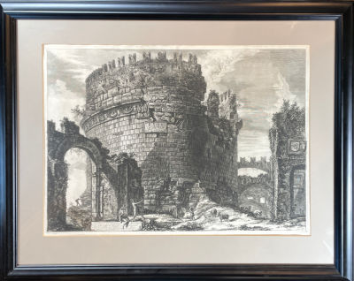 Джованни Батиста Пиранези (1720-1778) - "Гробница Цецилии Метеллы". 1800-е гг. Бумага, офорт, в 