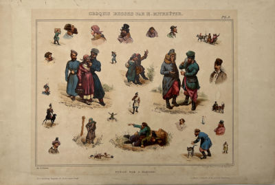 Русские зарисовки Х. Митрейтера. 1840-е гг. Бумага, литография, 28.9 х 43.2 см