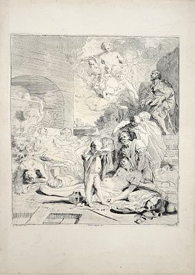 И.Глаубер по оригиналу Ж. Де Лересса (1640-1711), печатал Л.Шенк (1696-1767). - Сцена во время 