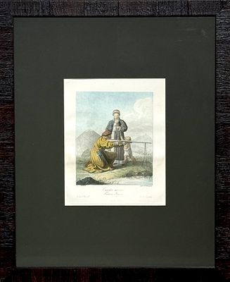 Рис. Е.Корнеев, гр. М. Коперет - Саянские татары. Лист из альбома "Народы России, или Описание 