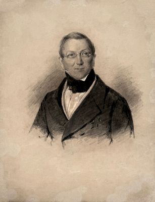 Крюгер (Kruger), Франц (1797–1857) - Портрет Княжевича. 1830-1840-е годы. Бумага, соус 