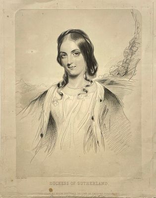 Уильям Генри Мот (1803-1871) литограф по оригиналу Джона Хейтера (1800-1895) - Портрет Анны 