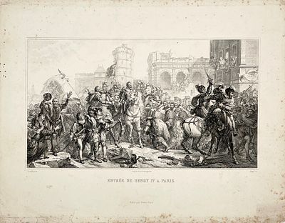 Гравер Beyer - Въезд Генриха IV в Париж. Первая половина XIX в. Бумага, гравюра, 23.5 х 30 см