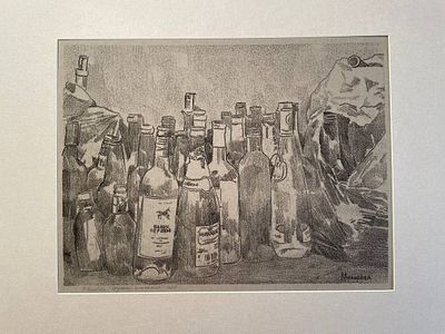 Колобова Наталия Борисовна (1963 г.р.) - "Дружная компания". 2017 г. Бумага, монотипия, 29 х 39 см 