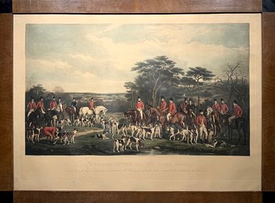 (М) Неизвестный художник - Охота на лис. 1855 г. Бумага, цветная литография, 65.5 х 88.5 см