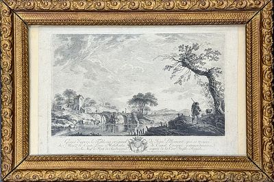 (П) Ландерер Фердинанд (1743-1795) - гравер; Жана Бастист Пильман (1728-1808) - художник; - Пейзаж 