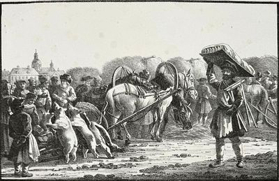 (М) Александров Павел Алексеевич (1798 - после 1832) по оригиналу А.О. Орловского - Рынок в 