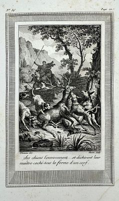 (М) Биосс, Жорж-Луи (1752-1806) по рисунку Монсио, Никола Андрэ (1754-1837) - Травля благородного 