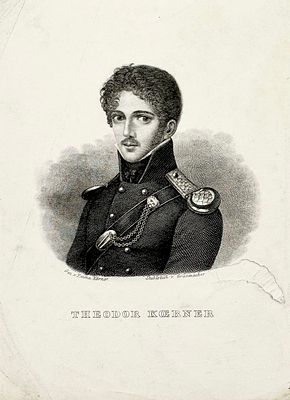 (М) Грюцмахер по оригиналу Э.С. Кёрнер - Портрет поэта и драматурга Теодора Кёрнера. Первая 