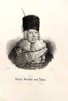 (М) Неизвестный литограф - Портрет Иоахим фон Цитен. XIX в. . Бумага, литография, 24 х 16 см