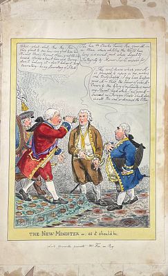 (П) Уильямс, Чарльз (Charles Williams) (работал 1796 - 1830) - Карикатура "The new minister or - 