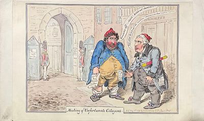 (П) Хамфри, Ханна (Hannah Humphrey) (1745 - 1818) издатель - Карикатура "Meeting of unfortunate 