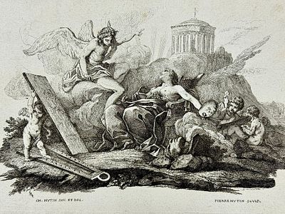 (П) Пьер Жюль Хютен (1720-1763) - гравёр; Хютен Шарль-Франсуа (1715-1776) - художник - Аллегория 