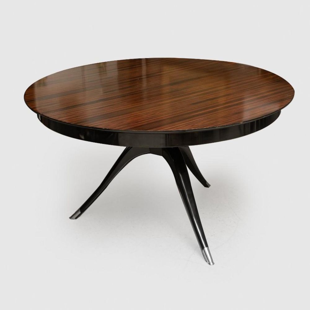 Lot 297: Italian Rosewood and Ebonized Extension Dining Table