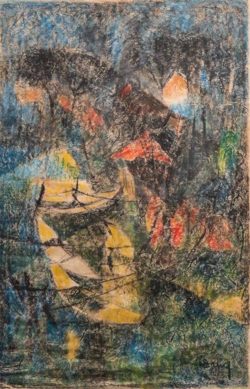Lot 302: "HOI LEBADANG" MIXED MEDIA PAINTING