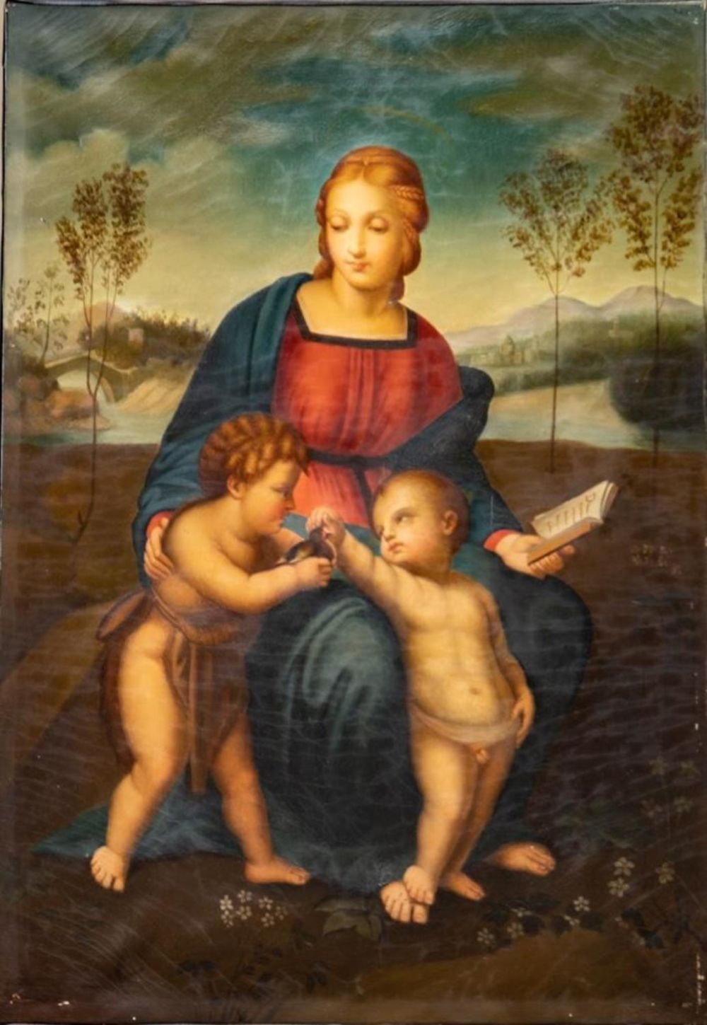 Lot 549: "old master "o/c madonna in good condition, antique