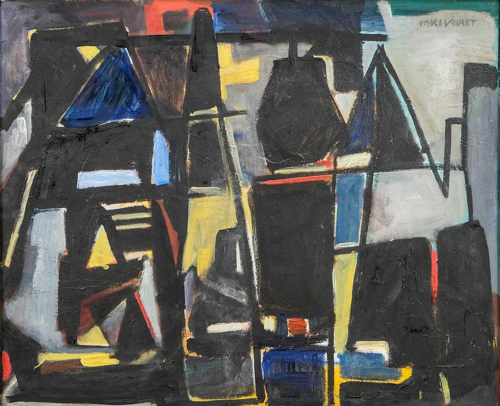 Lot 191: Paule Voulet Signed Oil Painting, Composition, 20th Century