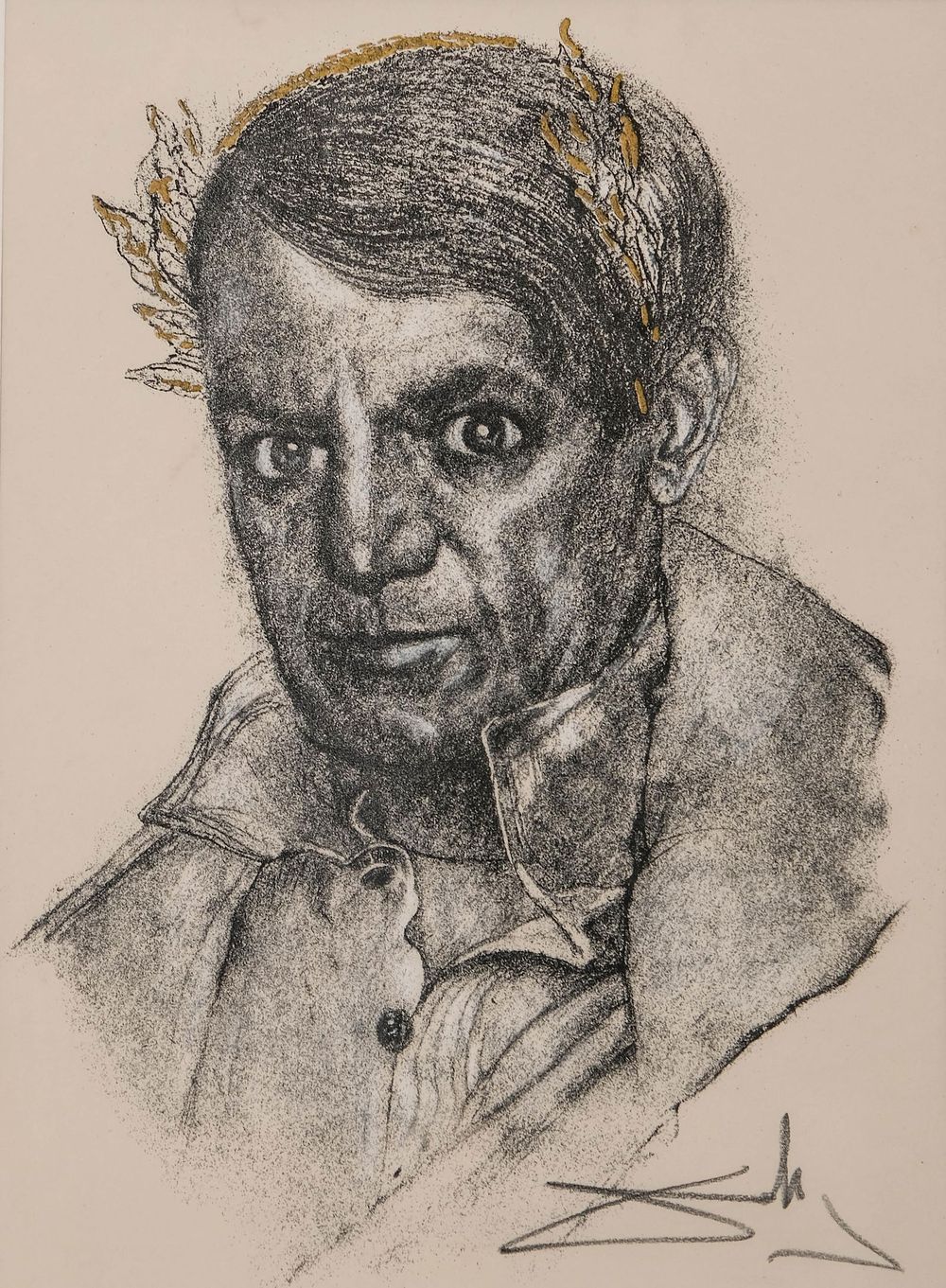 Lot 198: Salvador Dali, Lithograph, Portrait of Picasso titled "Me Too, I Knew the Emperor", Hand Signed