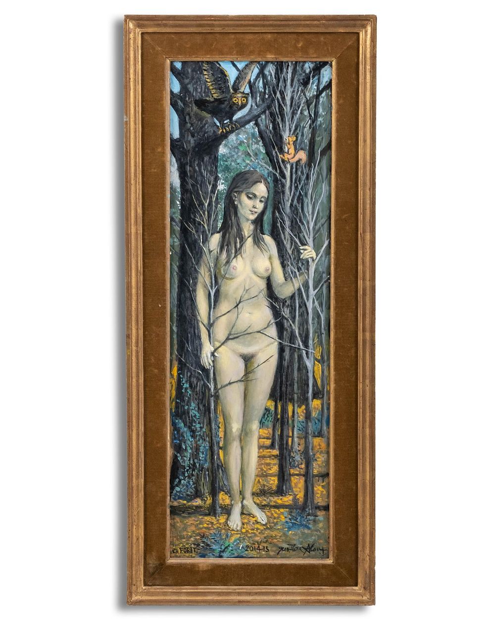 Lot 206: Jean-Pierre Alaux, The Forest, Signed Surrealist Oil on Panel Painting