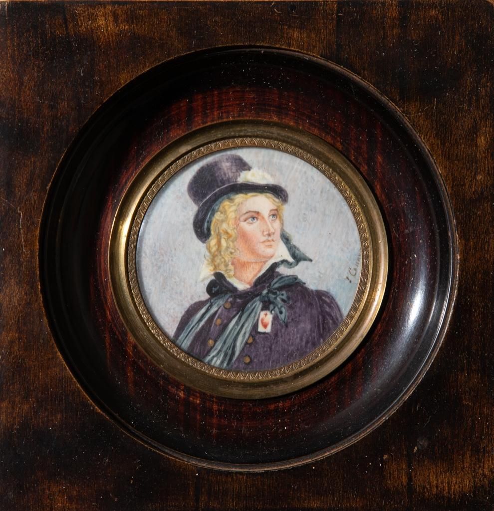 Lot 377: 19th Century Miniature Portrait Painting