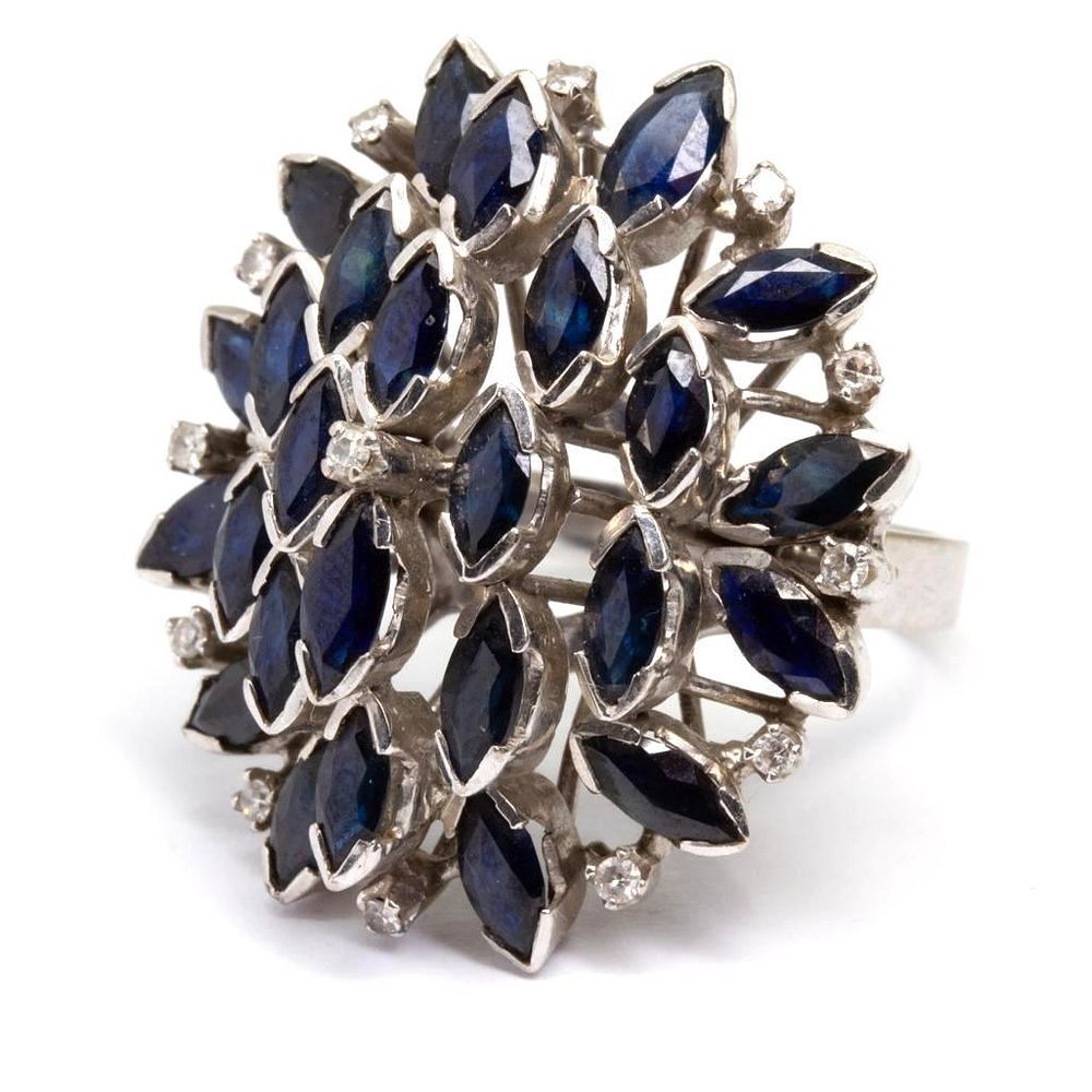 Lot 183: GIA 18k white gold and sapphire and diamond (13)