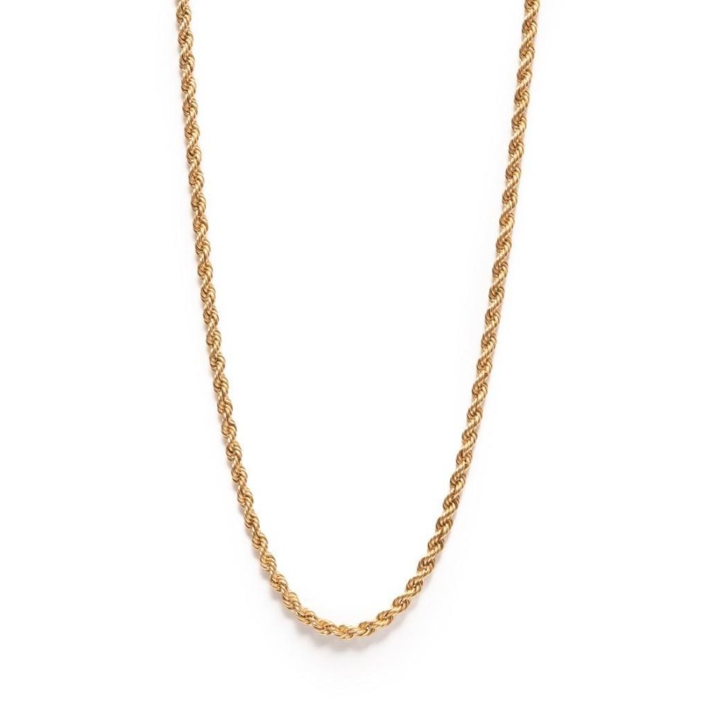 Lot 309: 14K yellow gold rope necklace