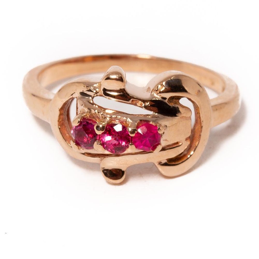 Lot 317: 14K Rose Gold Ruby Ring