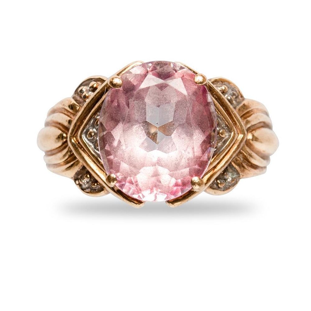 Lot 389: Vintage old and pink sapphire art nouveau ring