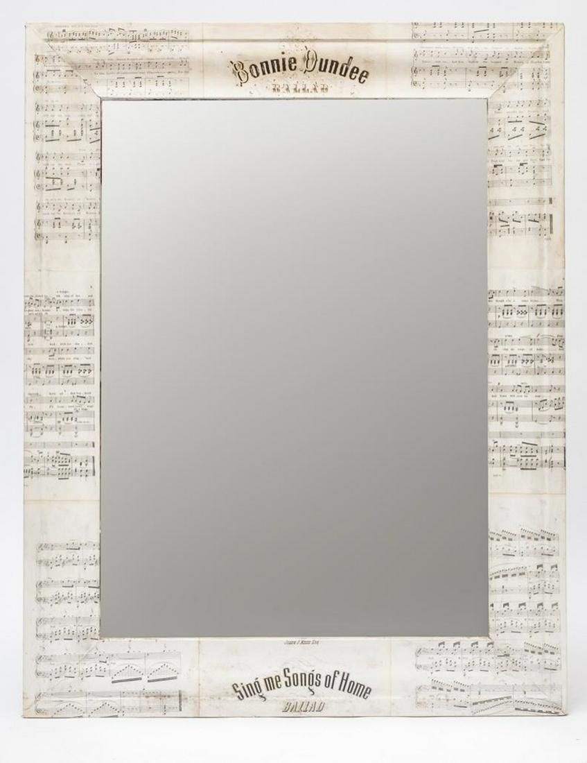 Lot 183: Decoupaged Civil War Sheet Music Ogee Mirror