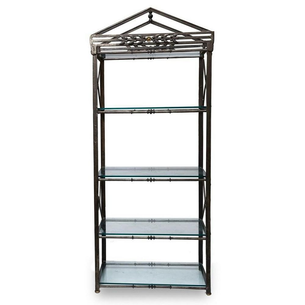 Lot 184: 20th Century cast iron Steel and Glass Etagere