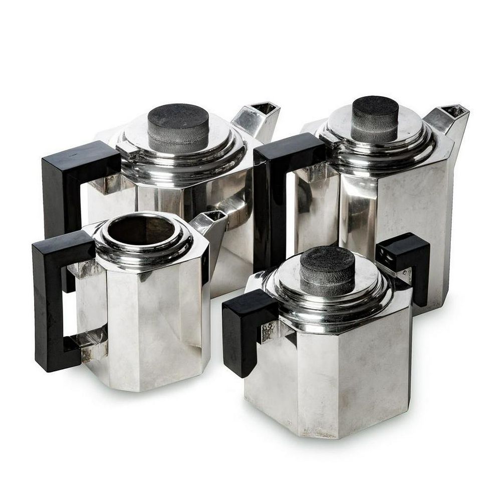 Lot 200: Modernist Sterling Silver Tea/Coffee Set Circa 1930's
