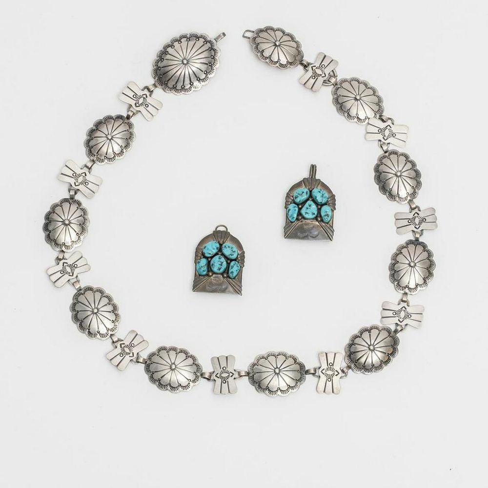 Lot 202: Navajo silver belt and buckle