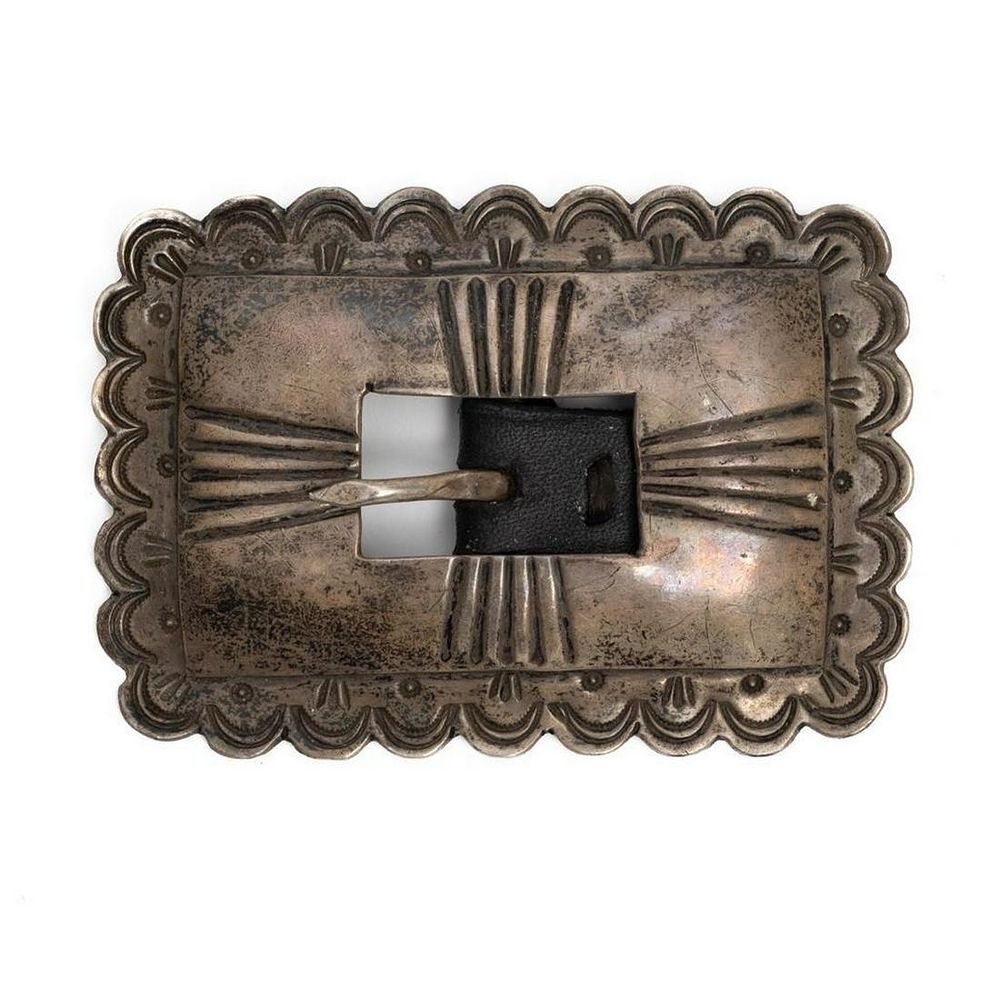 Lot 203: Navajo Circa 1930's Sterling Silver Belt Buckle