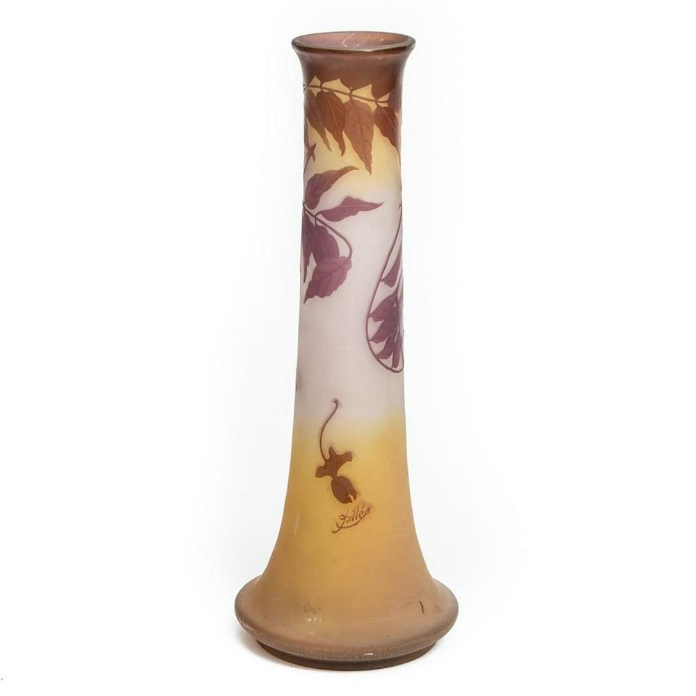 Lot 220: GallÃ© Monumental Cameo Art Glass Vase authentic