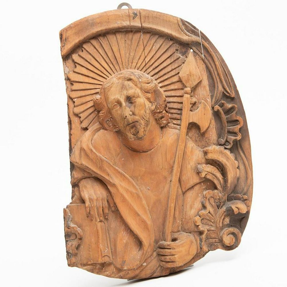 Lot 222: Late 17th Century Italian Carved Wood Relief Plaque of