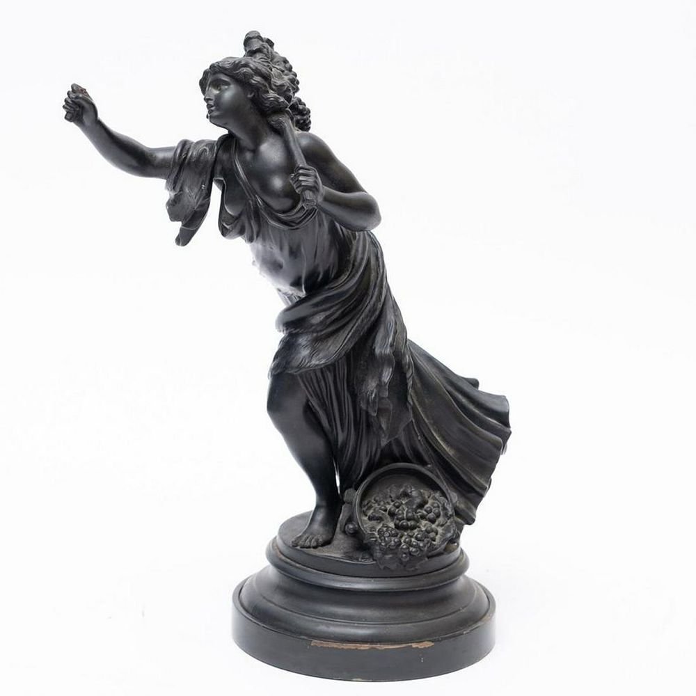 Lot 233: 19th Century Wedgwood Black Basalt Bacchante Figure