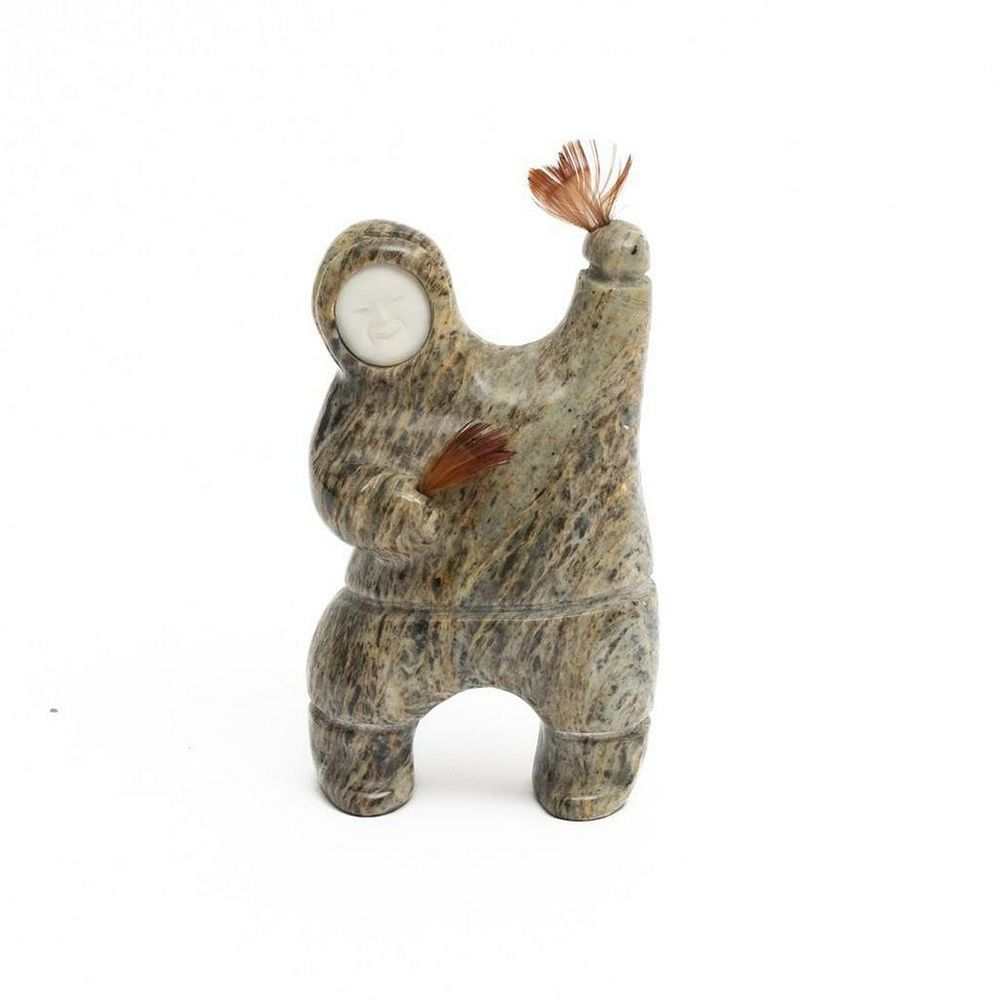 Lot 266: Inuit Eskimo carved stone figure mid 20th century.