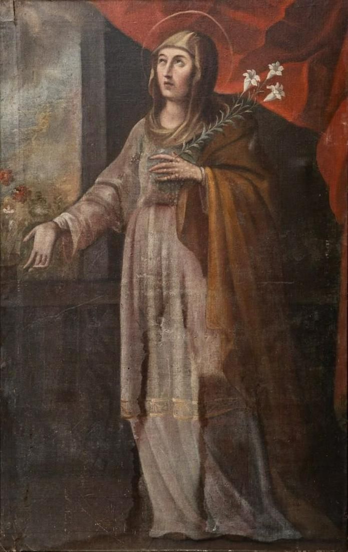 Lot 315: Antique Old Master Oil on Canvas