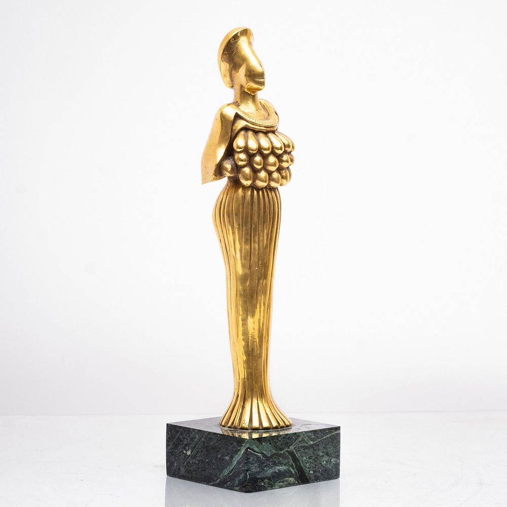 Lot 223: Signed Bronze Abstract Sculpture Artemis (Diana) of Ephesus