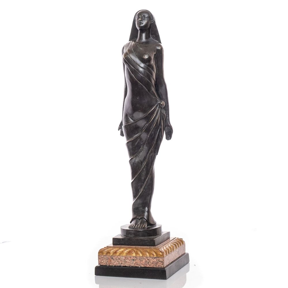 Lot 224: Large 27" Art Deco Style Bronze Goddess