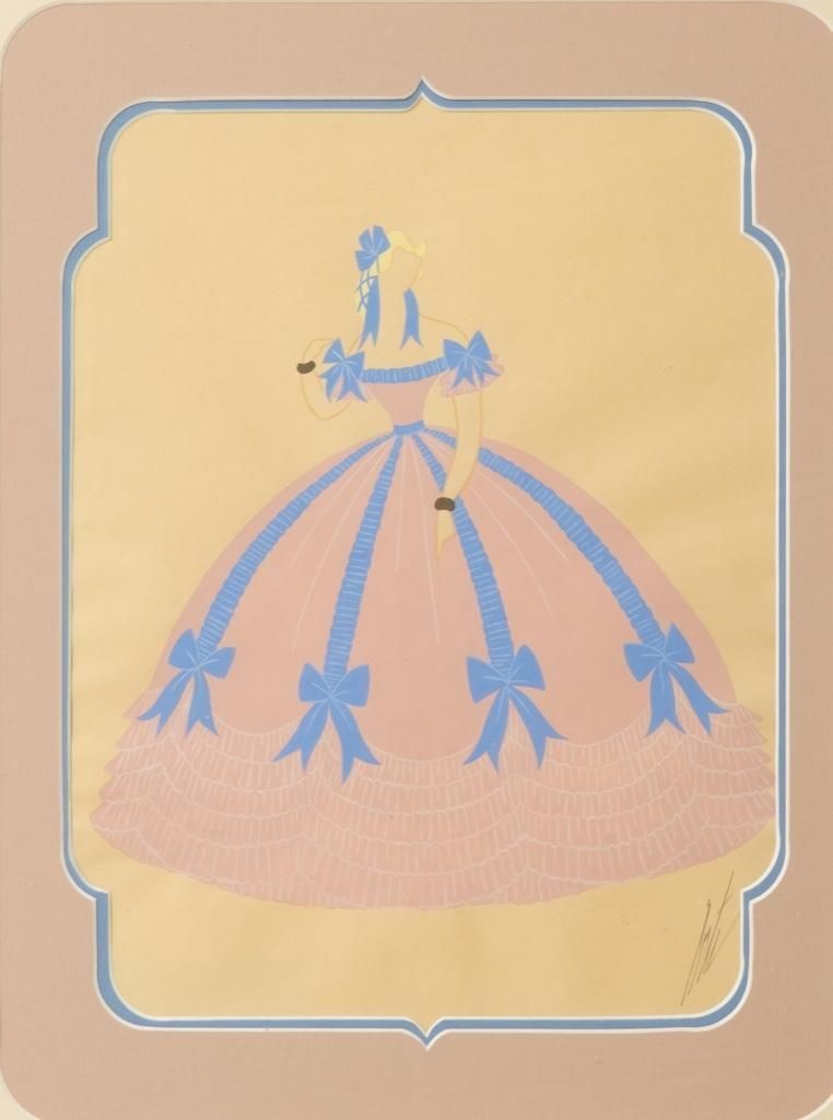 Lot 247: Signed Erte, Costume Design. Gouache on Paper, circa 1925