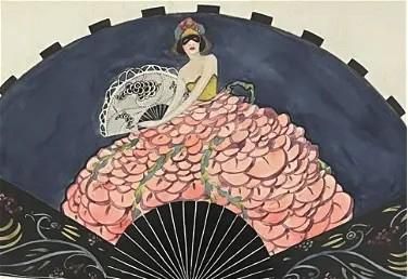 Lot 252: Signed George Barbier, original. art nouveau Watercolor, Ink & Pencil on Paper, circa 1912